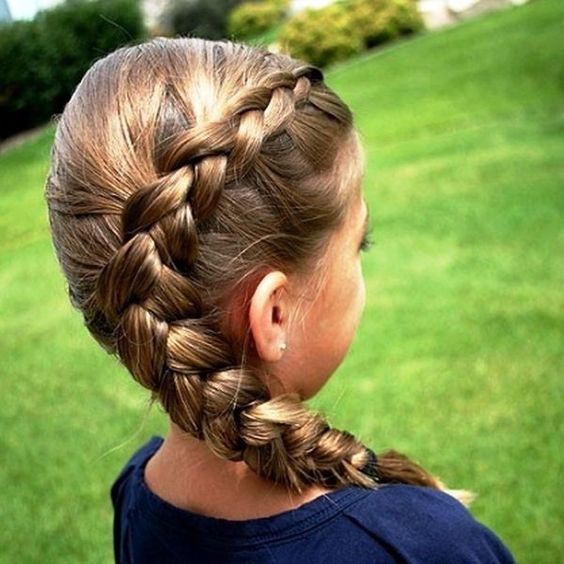 2 braids to pony  Penteado infantil simples, Penteados infantis