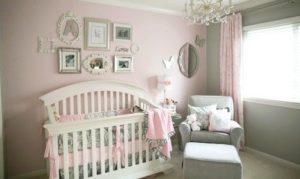 quarto infantil cinza e rosa