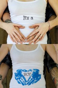 foto para revelar sexo do bebê com tinta