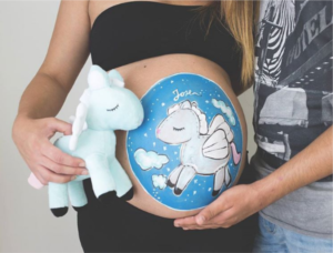 arte gestacional pintura em barriga de grávida